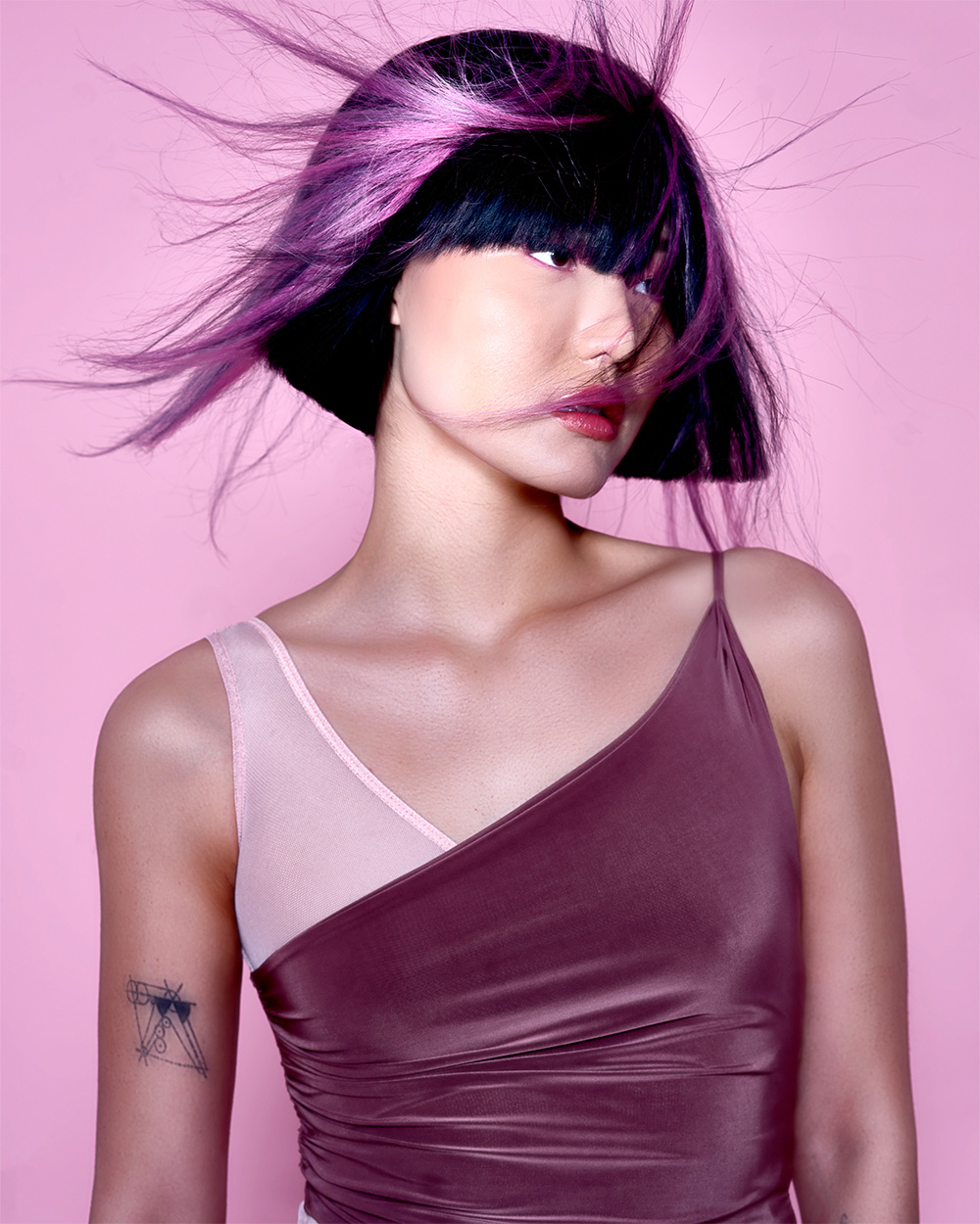 Christian Wiles - BHA Eastern Hairdresser of the Year 2025 - Short, Blunt Bob with Pink Panels